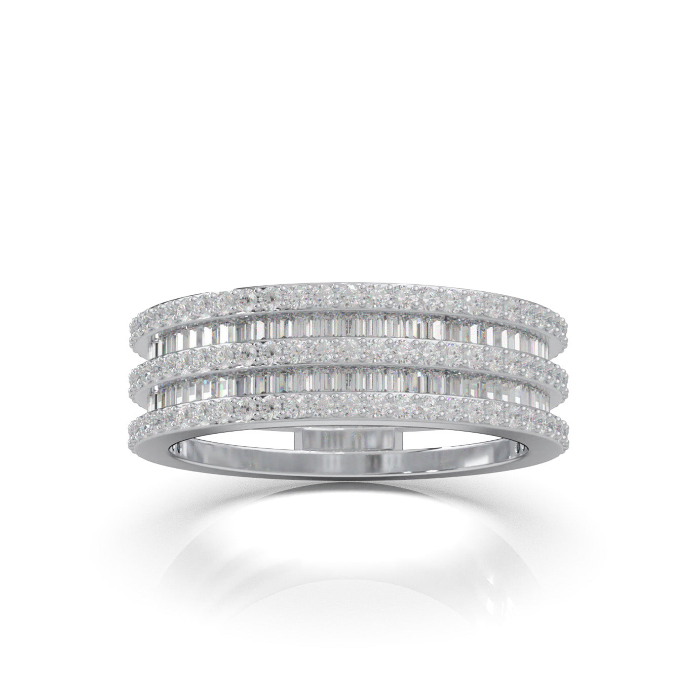 1.30 ct Natural Diamond Wedding Bands in 10k White Gold