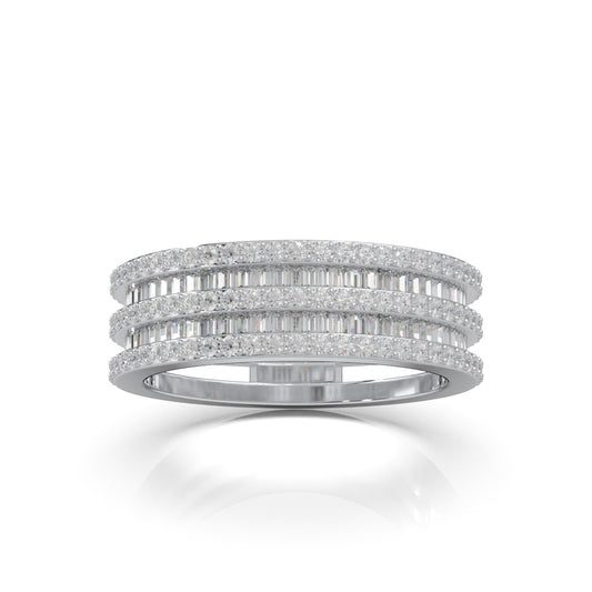 1.30 ct Natural Diamond Wedding Bands in 10k White Gold