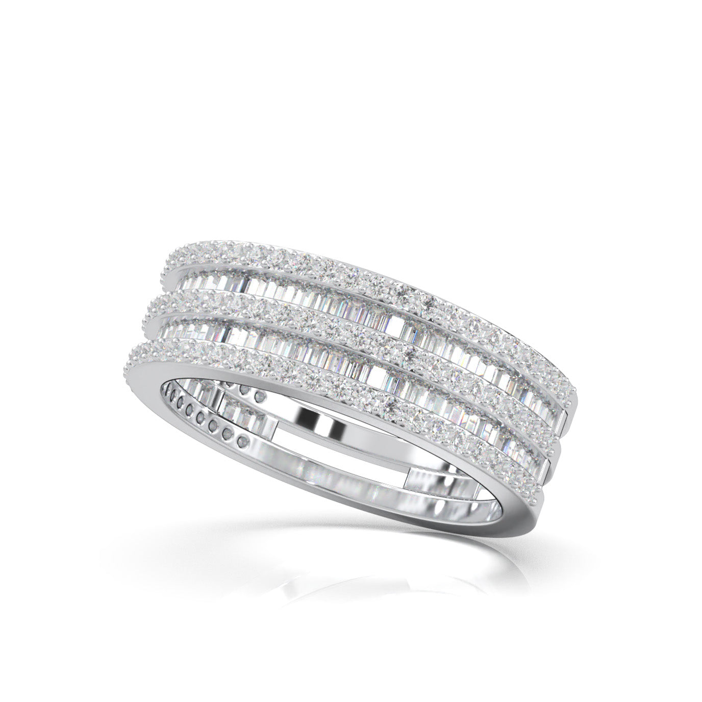 1.30 ct Natural Diamond Wedding Bands in 10k White Gold