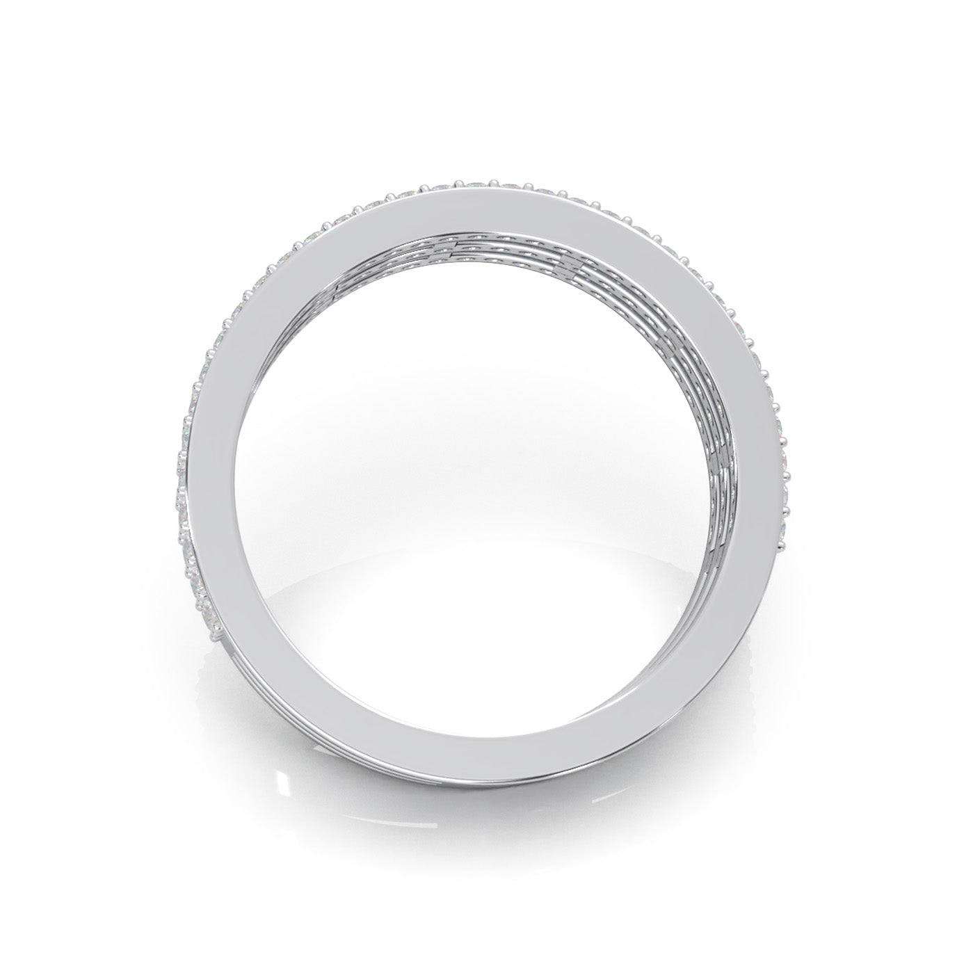 1.30 ct Natural Diamond Wedding Bands in 10k White Gold