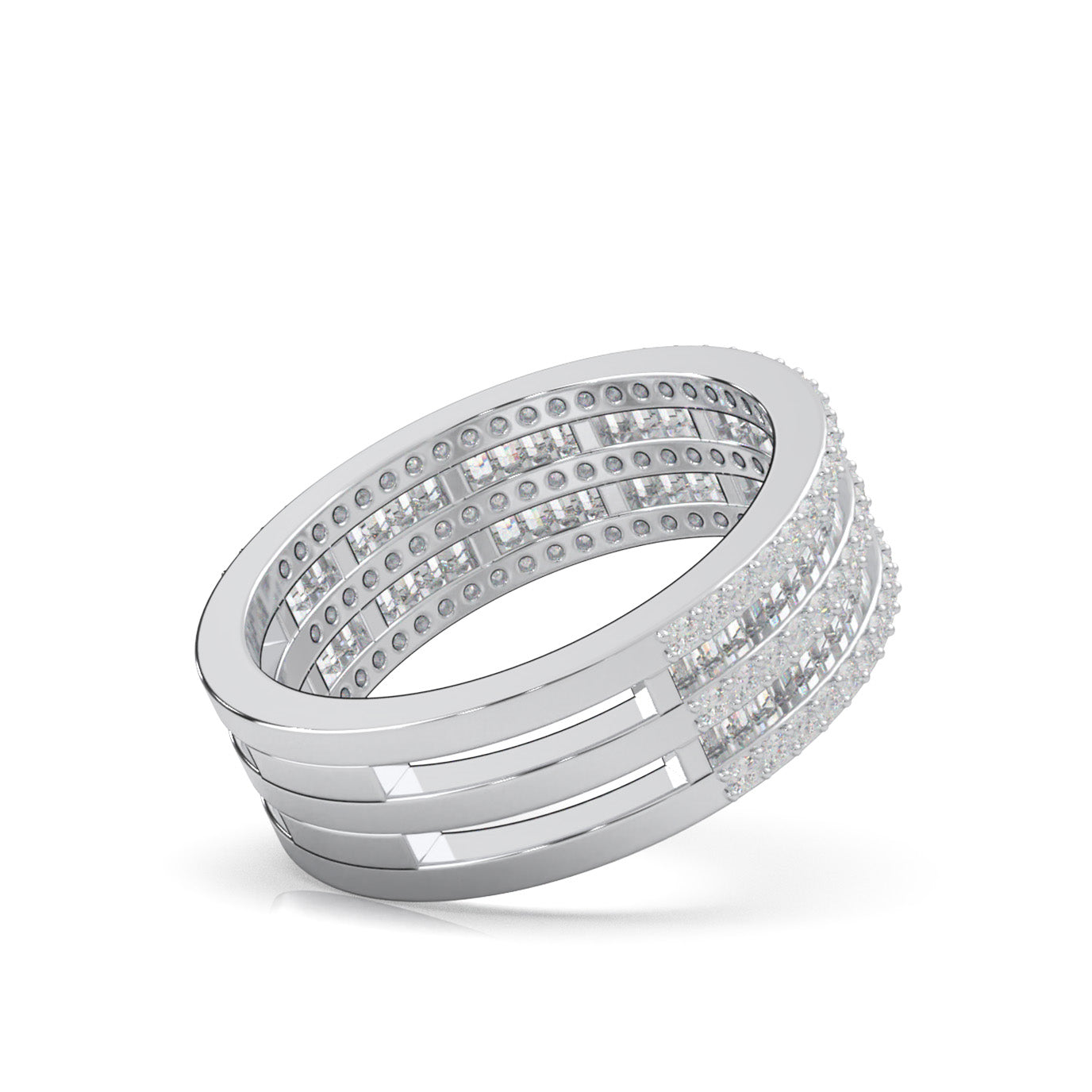 1.30 ct Moissanite Wedding Bands in 10k White Gold