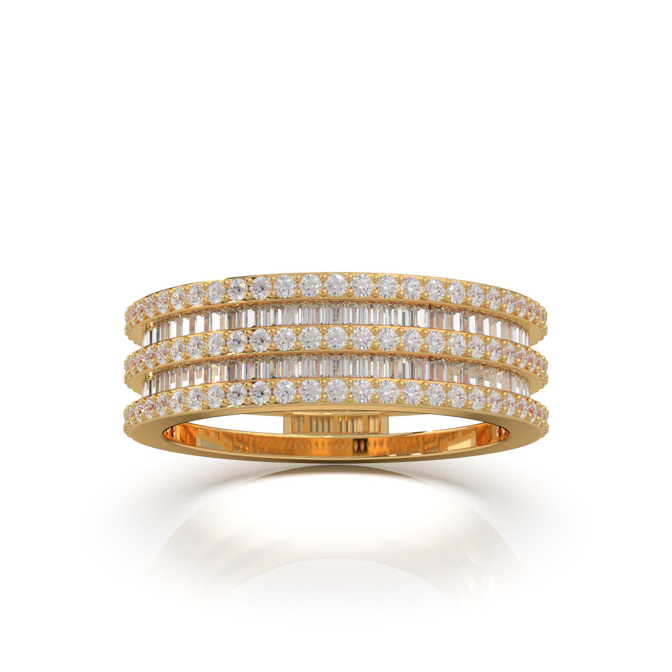 1.30 ct Moissanite Wedding Bands in 14k Yellow Gold