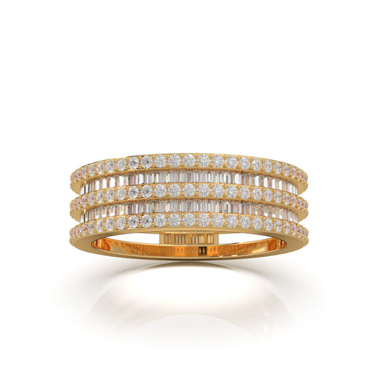 1.30 ct Natural Diamond Wedding Bands in 10k Yellow Gold