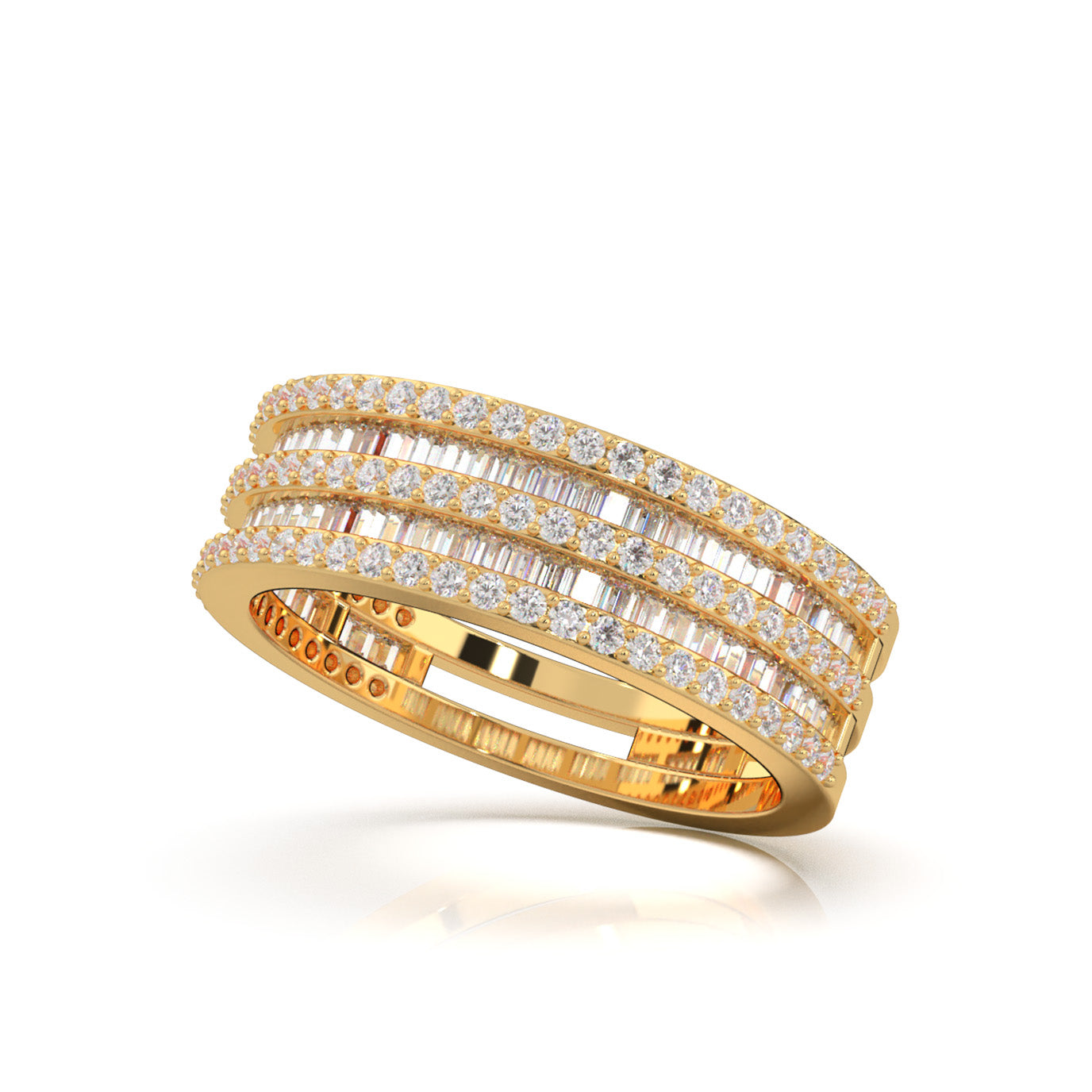 1.30 ct Moissanite Wedding Bands in 10k Yellow Gold