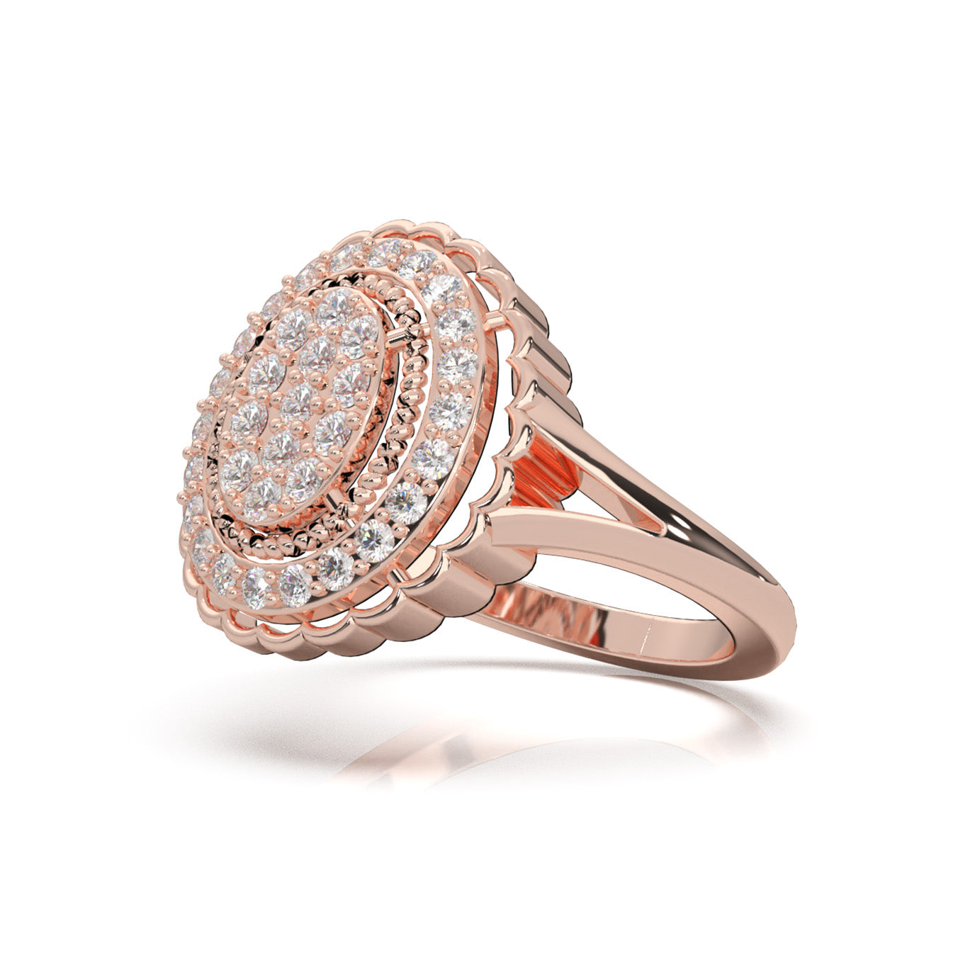 0.60 ct Lab Grown Diamond Engagement Rings in 14k Rose Gold