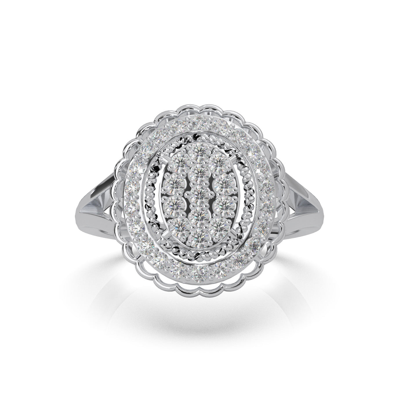 0.60 ct Moissanite Engagement Rings in 14k White Gold