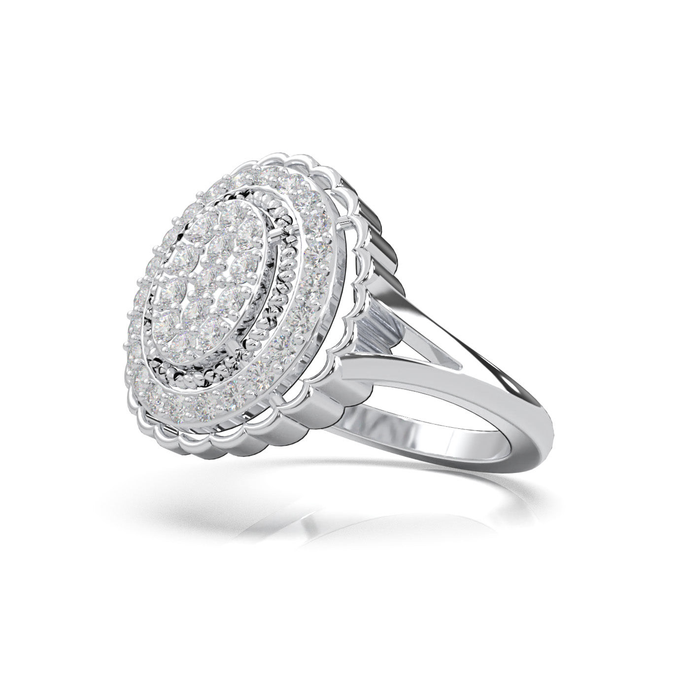 0.60 ct Moissanite Engagement Rings in 14k White Gold