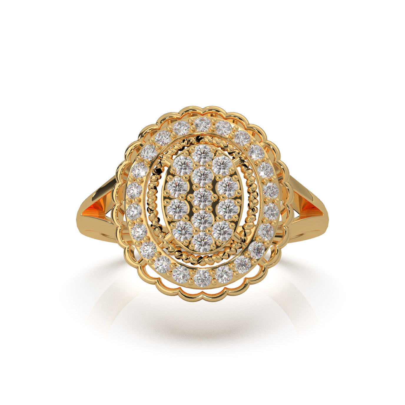 0.60 ct Lab Grown Diamond Engagement Rings in 14k Yellow Gold