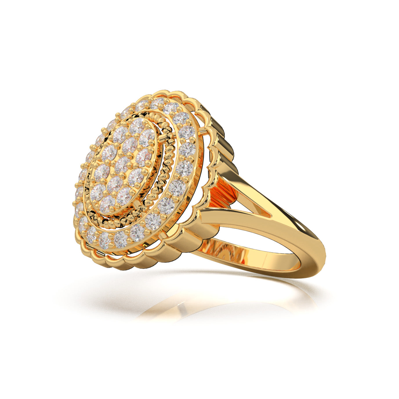 0.60 ct Natural Diamond Engagement Rings in 10k Yellow Gold