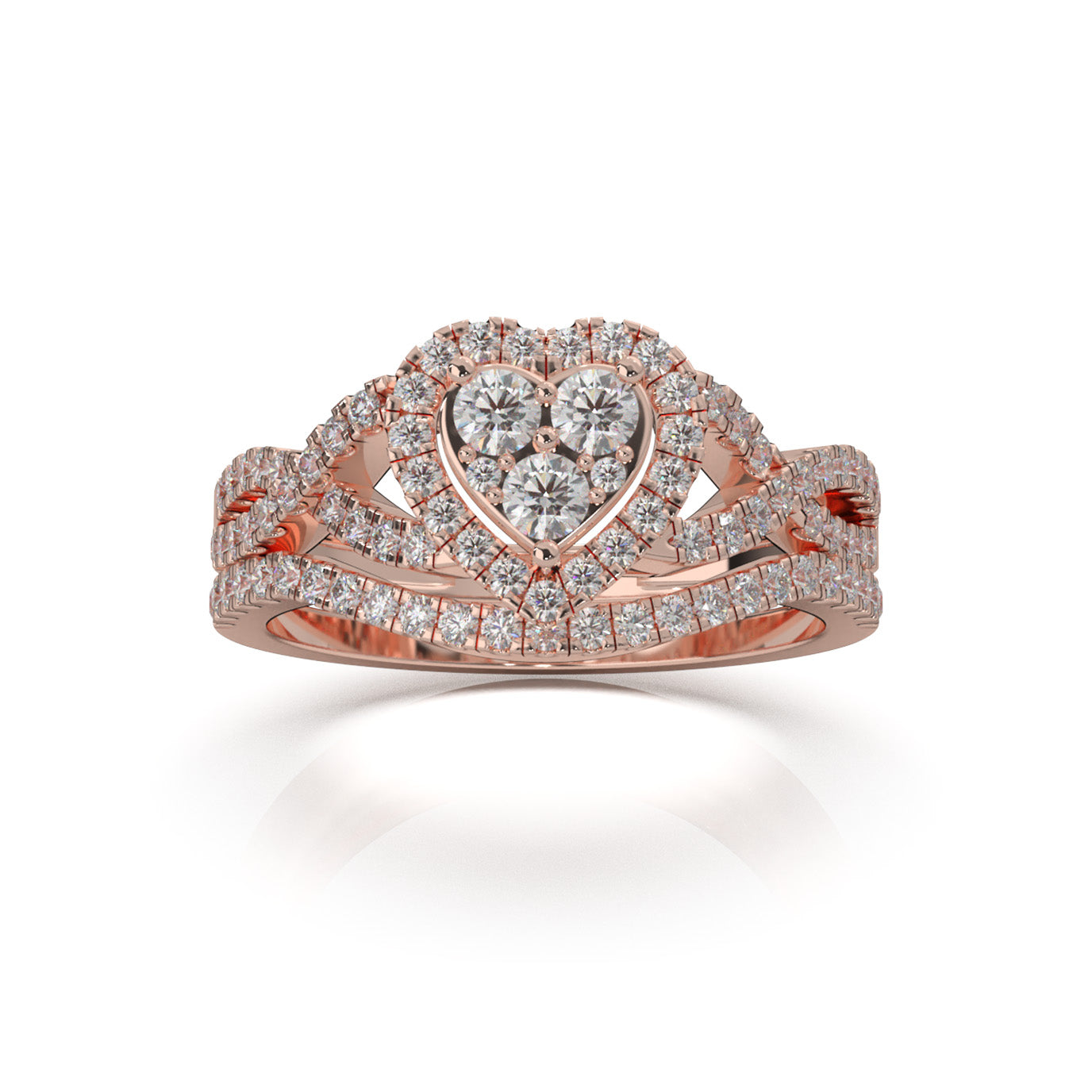 1.00 ct Natural Diamond Engagement Sets in 14k Rose Gold