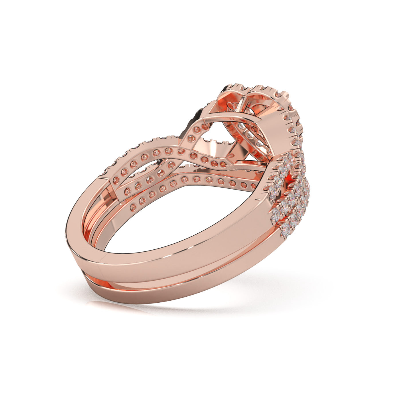 1.00 ct Moissanite Engagement Sets in 14k Rose Gold