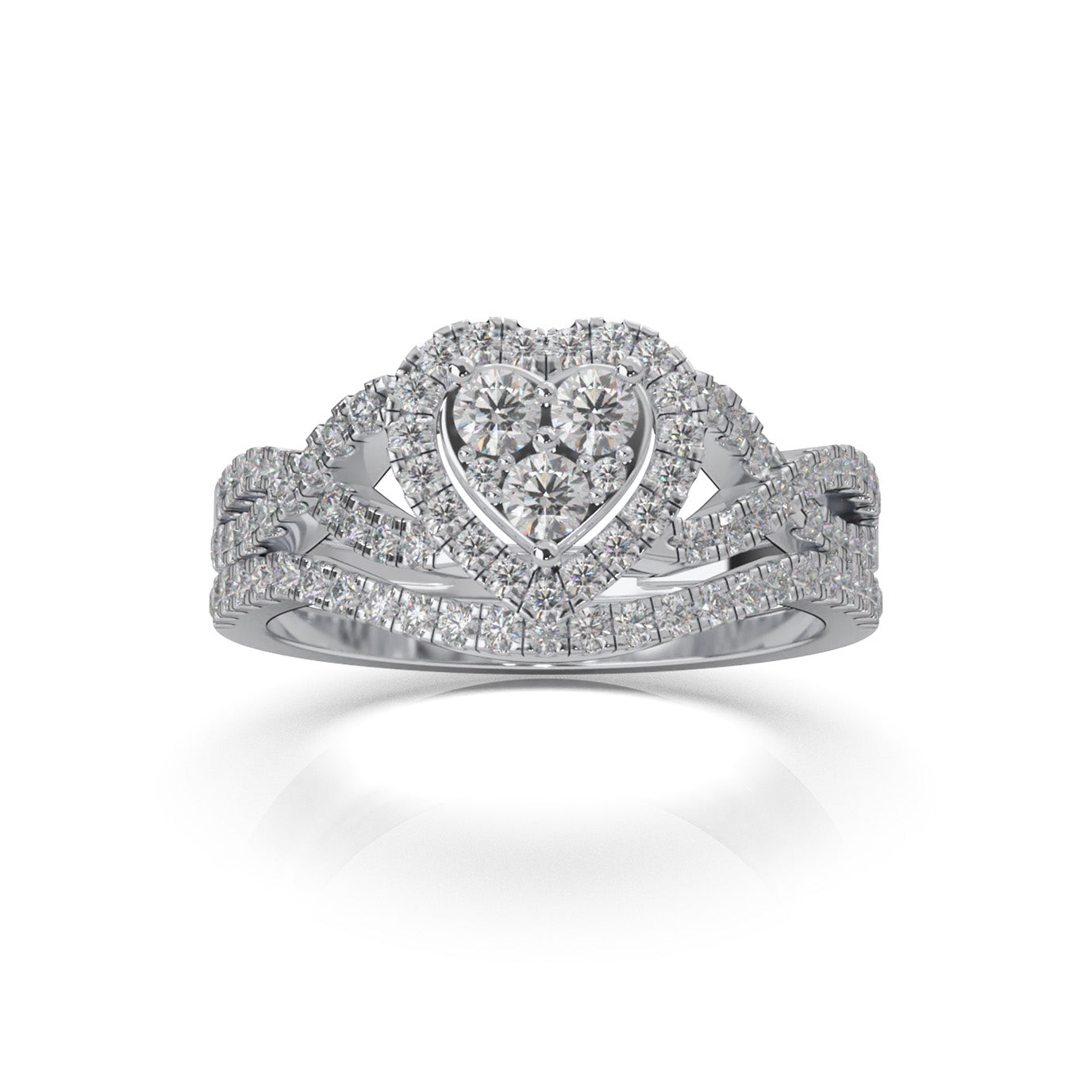 1.00 ct Moissanite Engagement Sets in 14k White Gold
