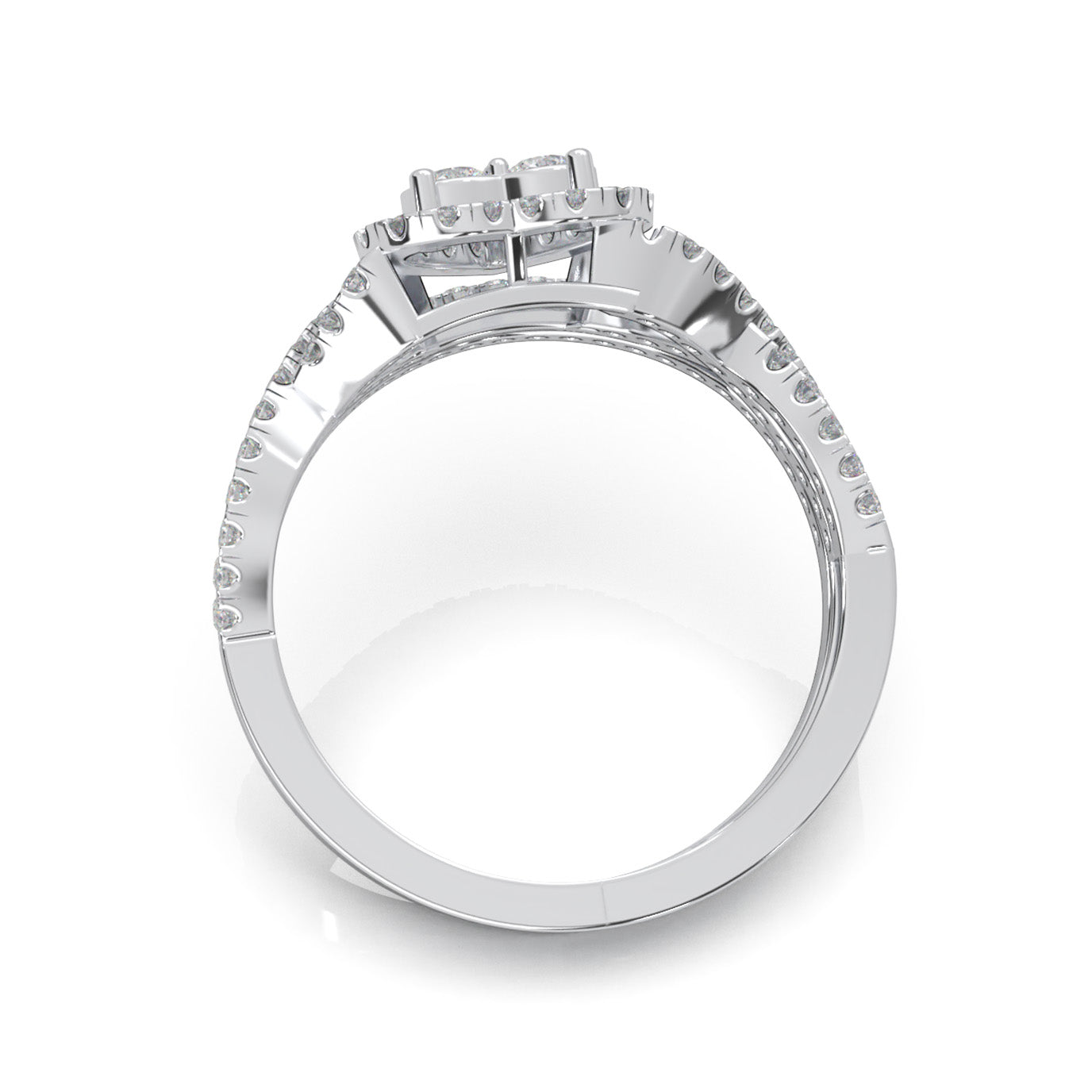 1.00 ct Moissanite Engagement Sets in 14k White Gold