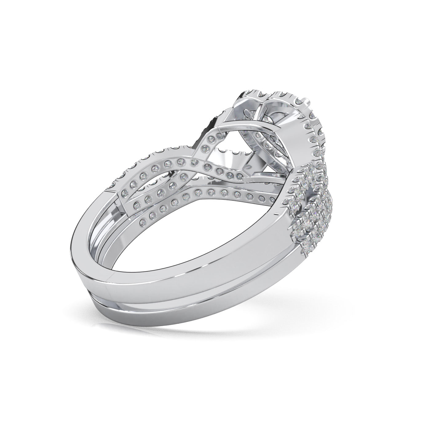 1.00 ct Moissanite Engagement Sets in 14k White Gold