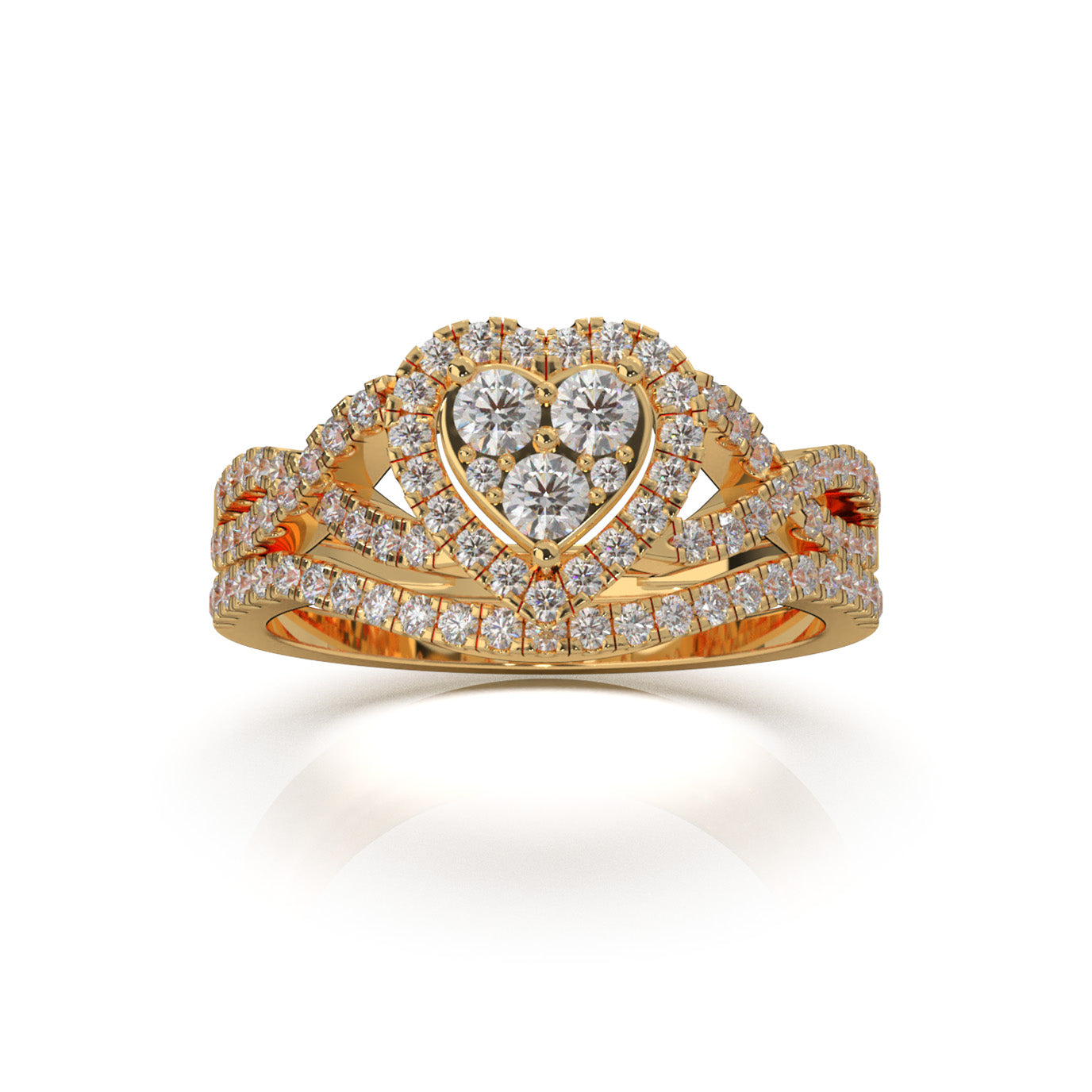 1.00 ct Moissanite Engagement Sets in 14k Yellow Gold