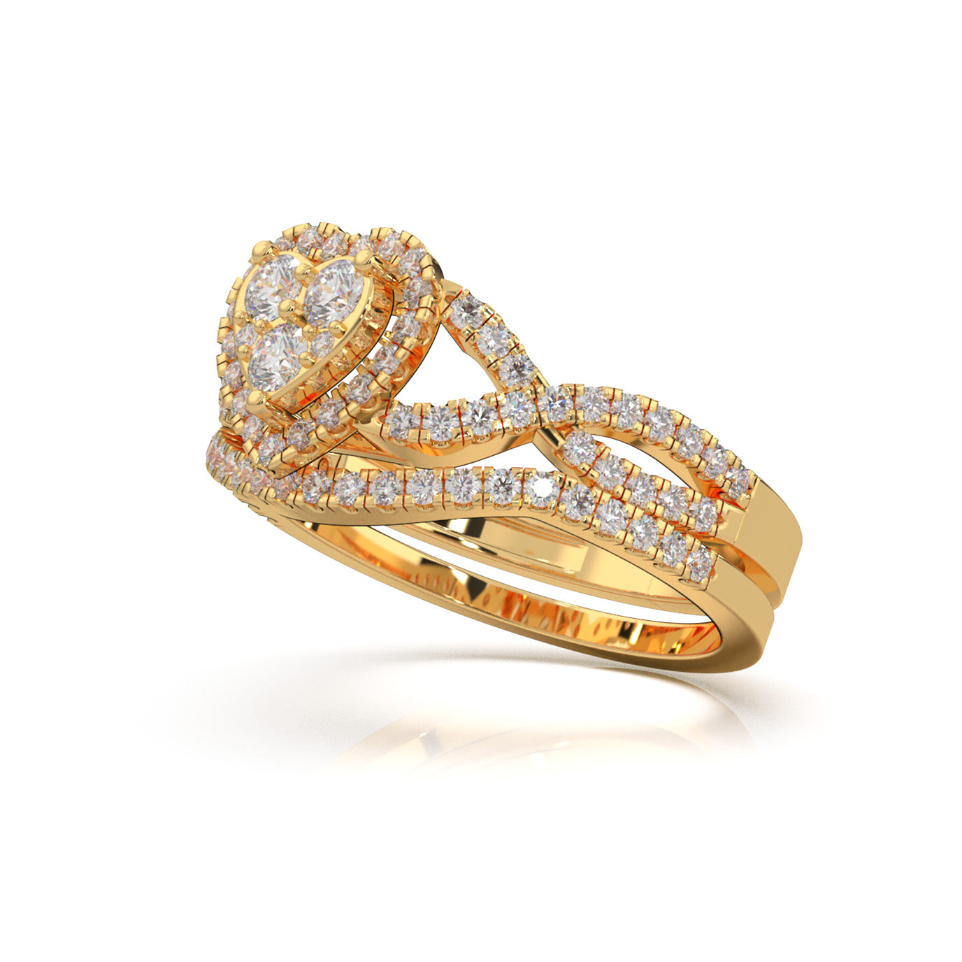 1.00 ct Natural Diamond Engagement Sets in 14k Yellow Gold