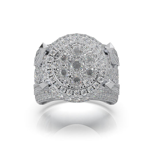5.60 ct Natural Diamond Statement Rings in 14k White Gold