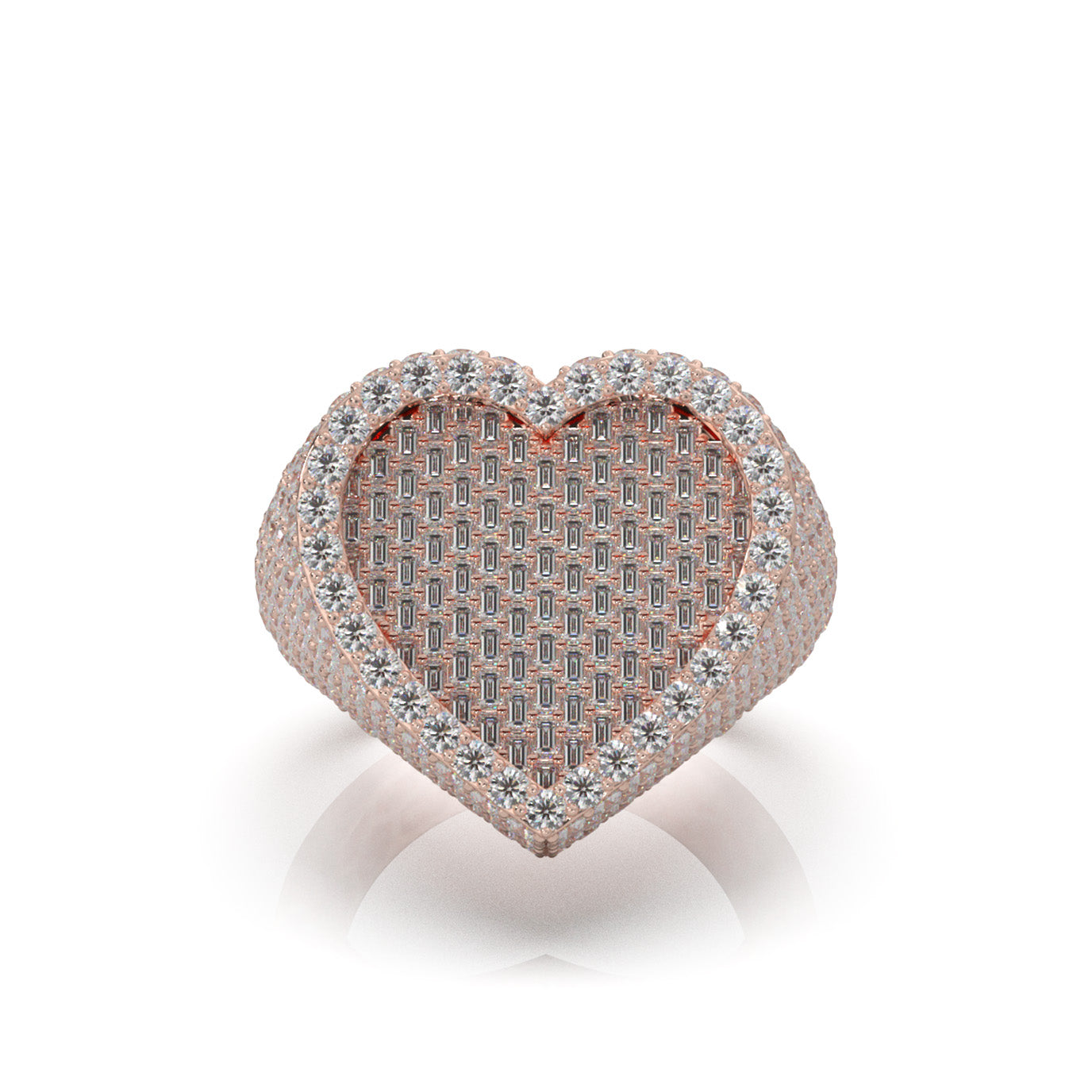 6.00 ct Moissanite Statement Mens Rings in 14k Rose Gold
