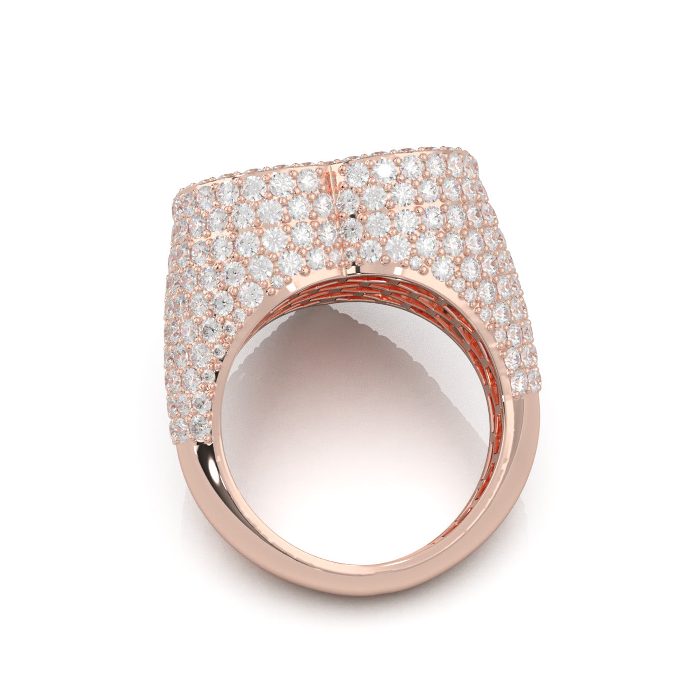 6.00 ct Lab Grown Diamond Statement Mens Rings in 14k Rose Gold