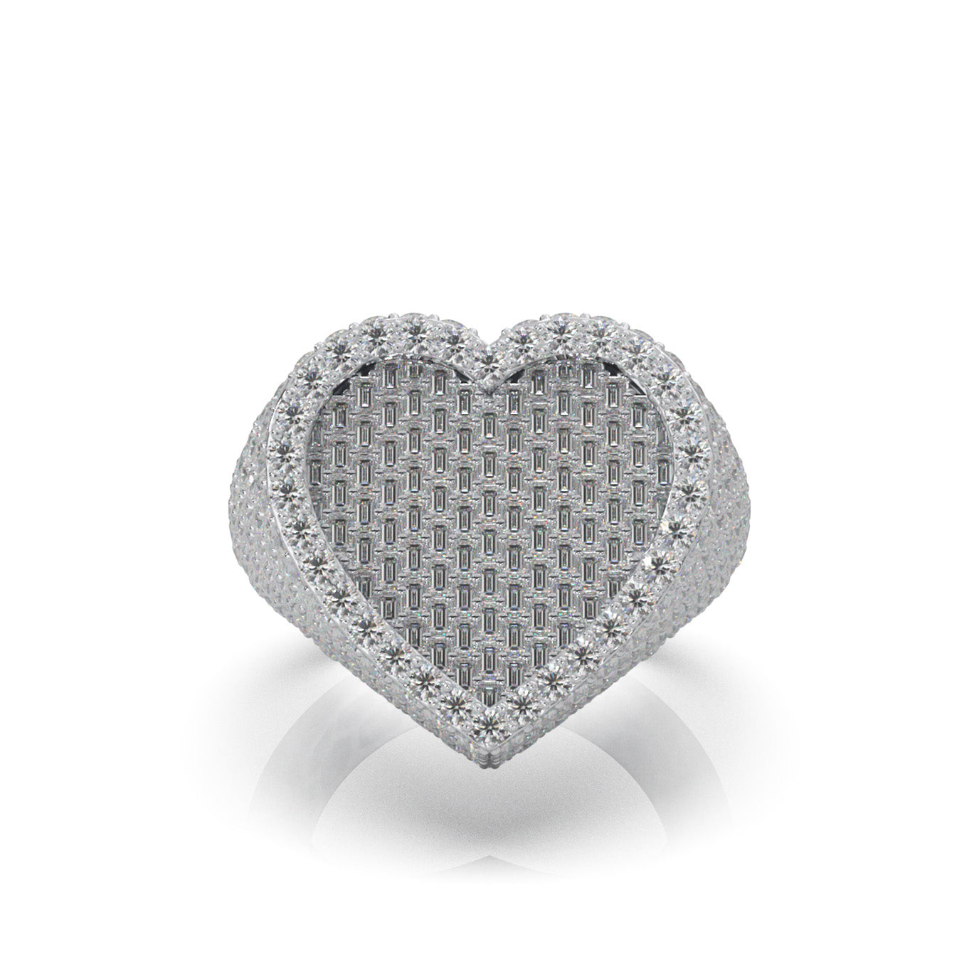 6.00 ct Moissanite Statement Mens Rings in 10k White Gold