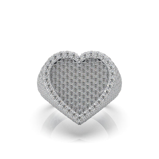 6.00 ct Moissanite Statement Mens Rings in 10k White Gold