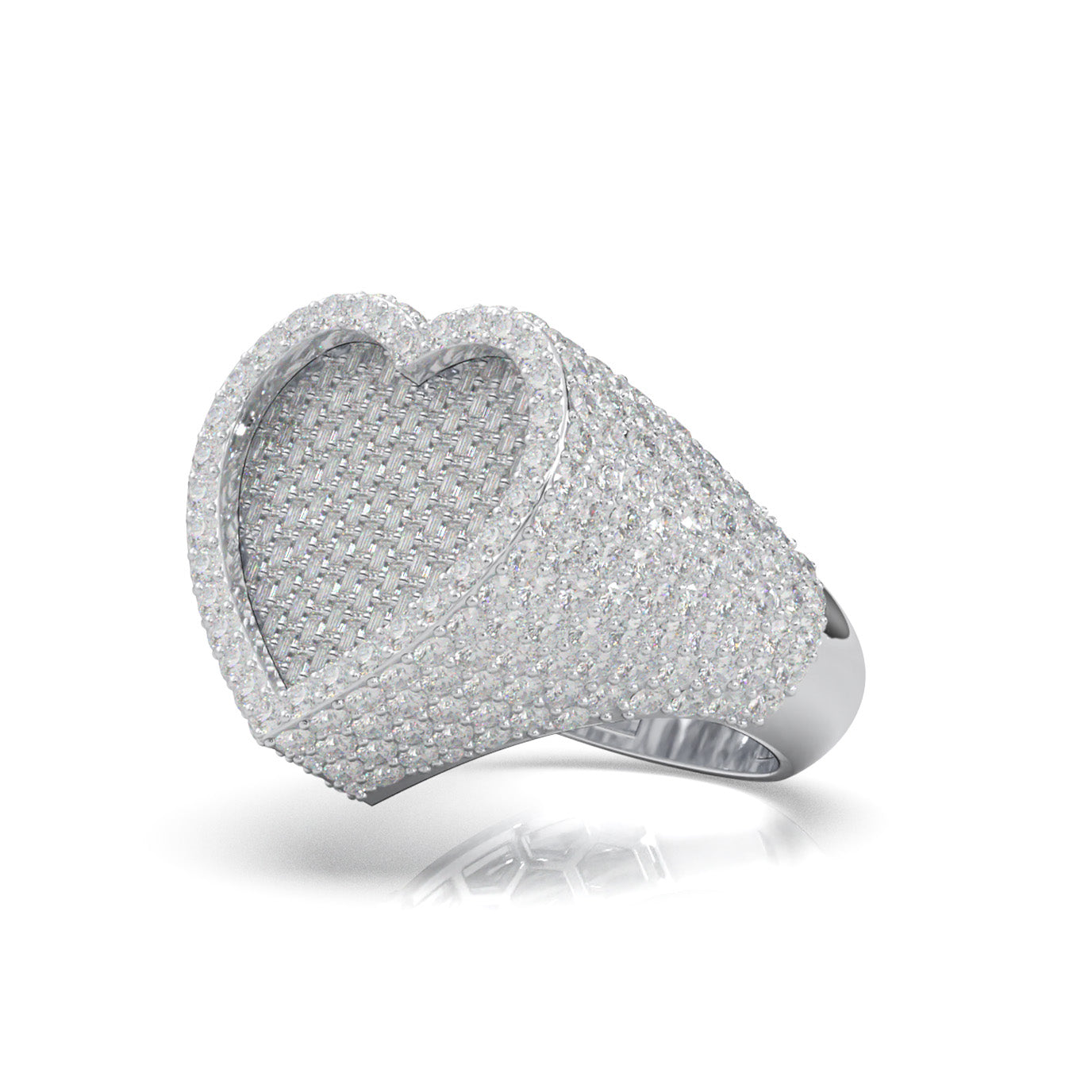 6.00 ct Lab Grown Diamond Statement Mens Rings in 14k White Gold