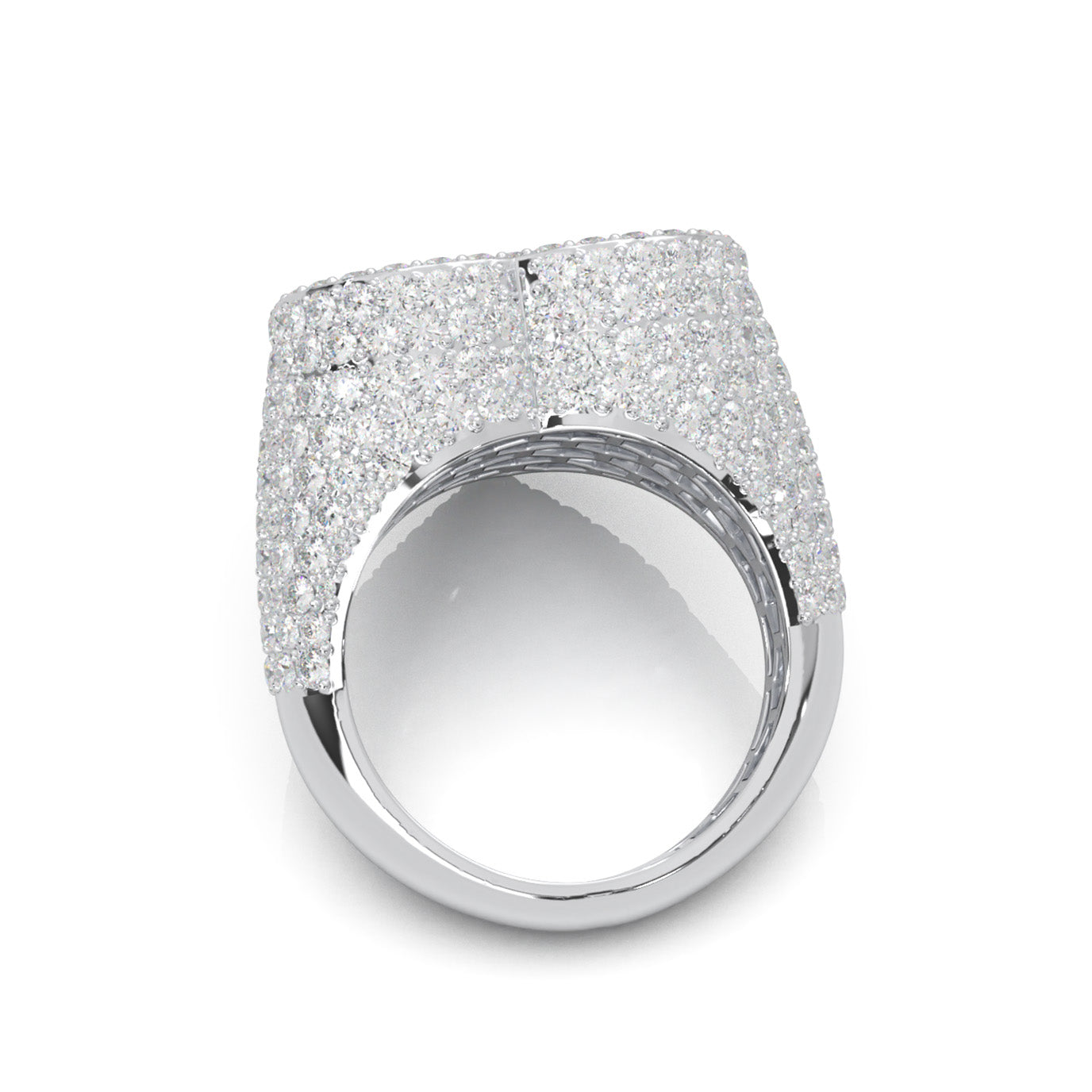 6.00 ct Moissanite Statement Mens Rings in 10k White Gold