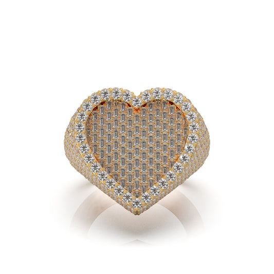 6.00 ct Moissanite Statement Mens Rings in 14k Yellow Gold