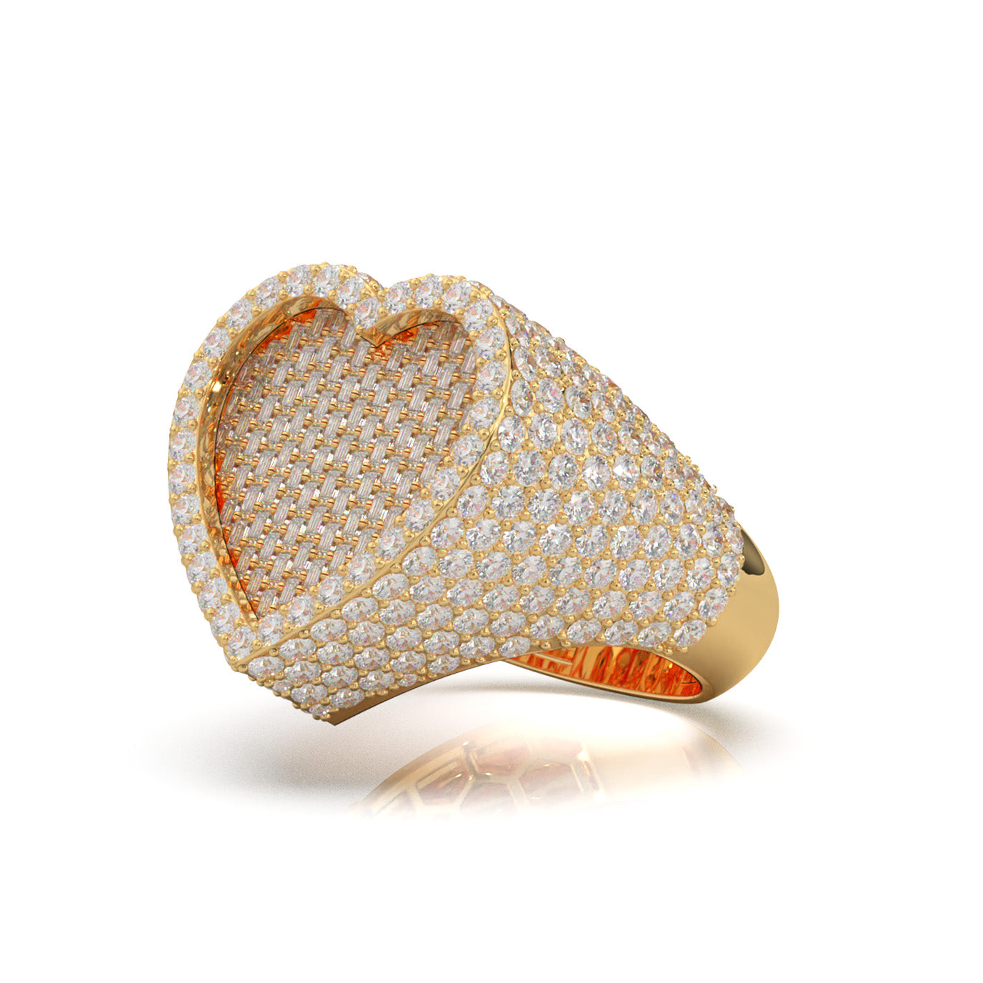 6.00 ct Lab Grown Diamond Statement Mens Rings in 14k Yellow Gold