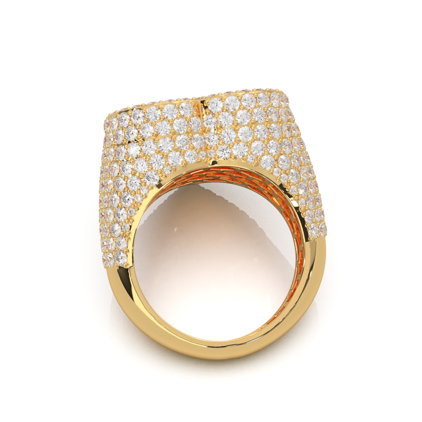 6.00 ct Lab Grown Diamond Statement Mens Rings in 14k Yellow Gold