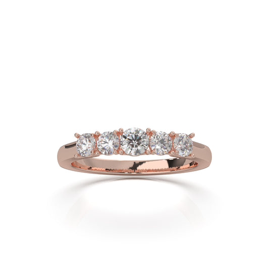 0.66 ct Natural Diamond Wedding Bands in 10k Rose Gold
