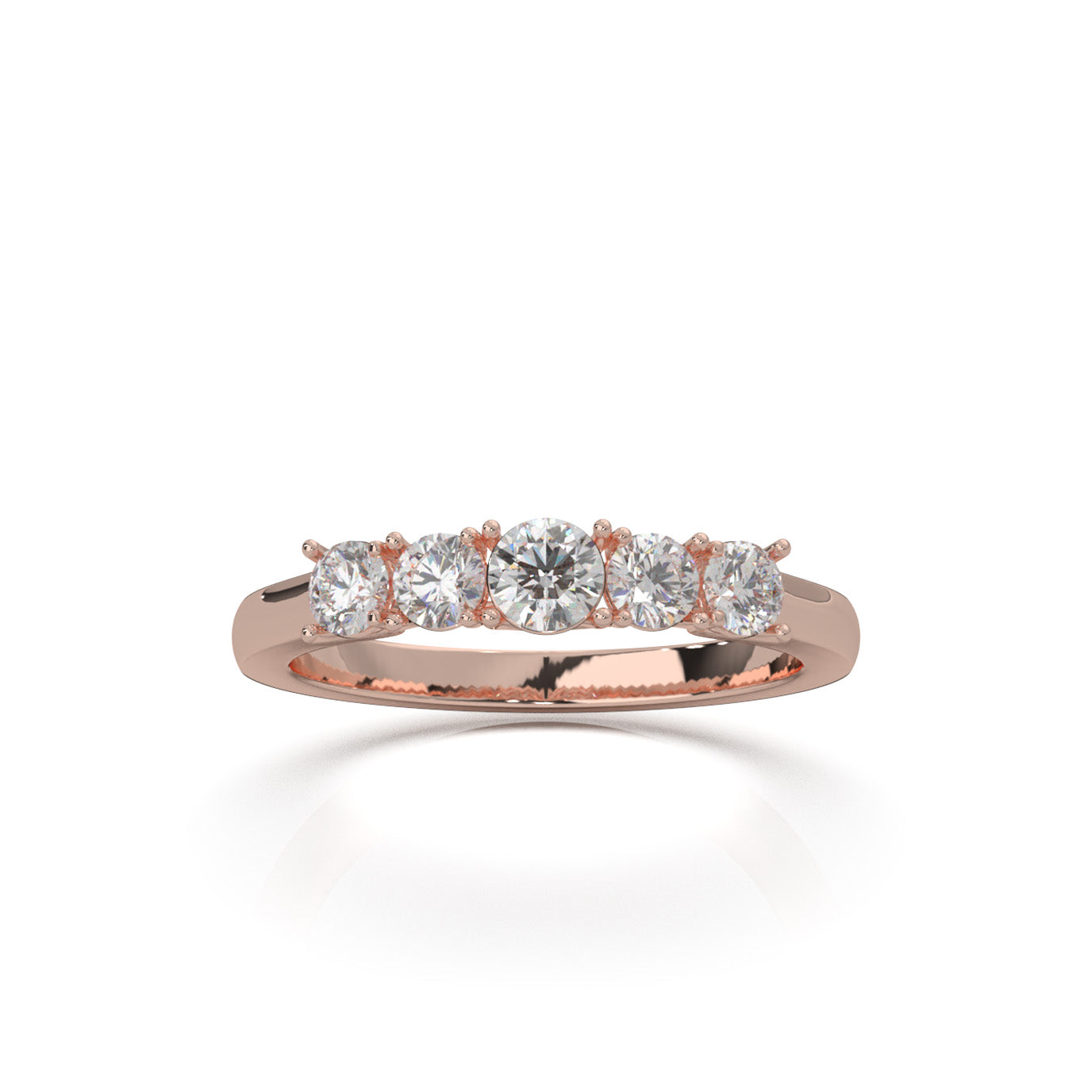 0.66 ct Moissanite Wedding Bands in 10k Rose Gold
