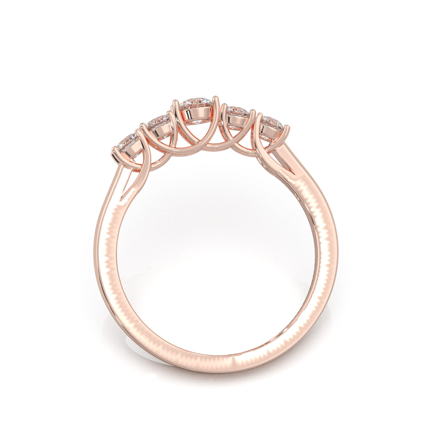 0.66 ct Natural Diamond Wedding Bands in 10k Rose Gold