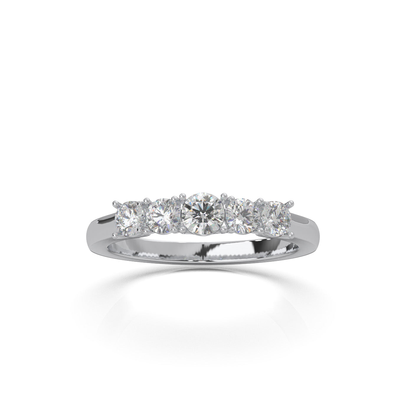0.66 ct Natural Diamond Wedding Bands in 10k White Gold