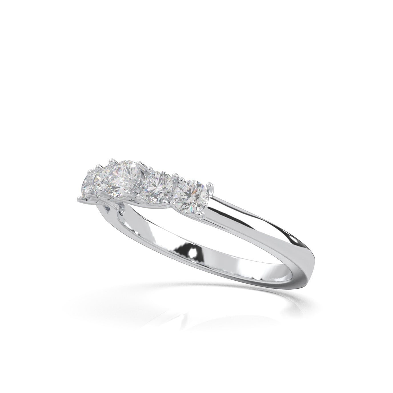 0.66 ct Natural Diamond Wedding Bands in 10k White Gold