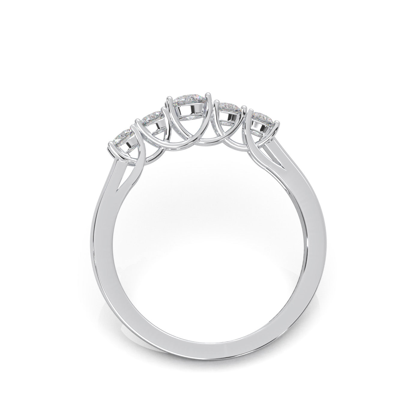 0.66 ct Natural Diamond Wedding Bands in 10k White Gold