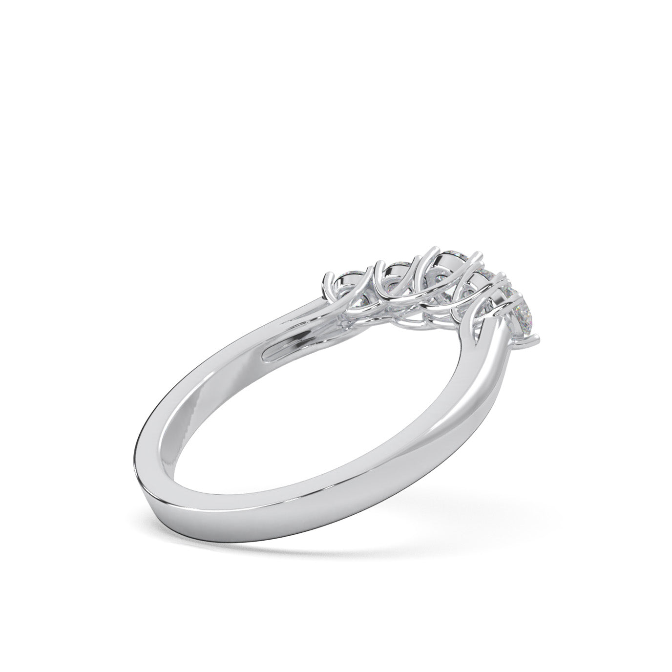0.66 ct Moissanite Wedding Bands in 14k White Gold