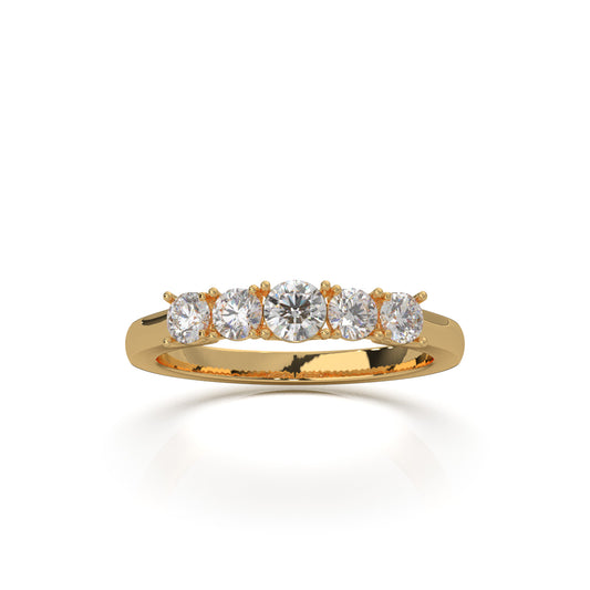 0.66 ct Natural Diamond Wedding Bands in 10k Yellow Gold
