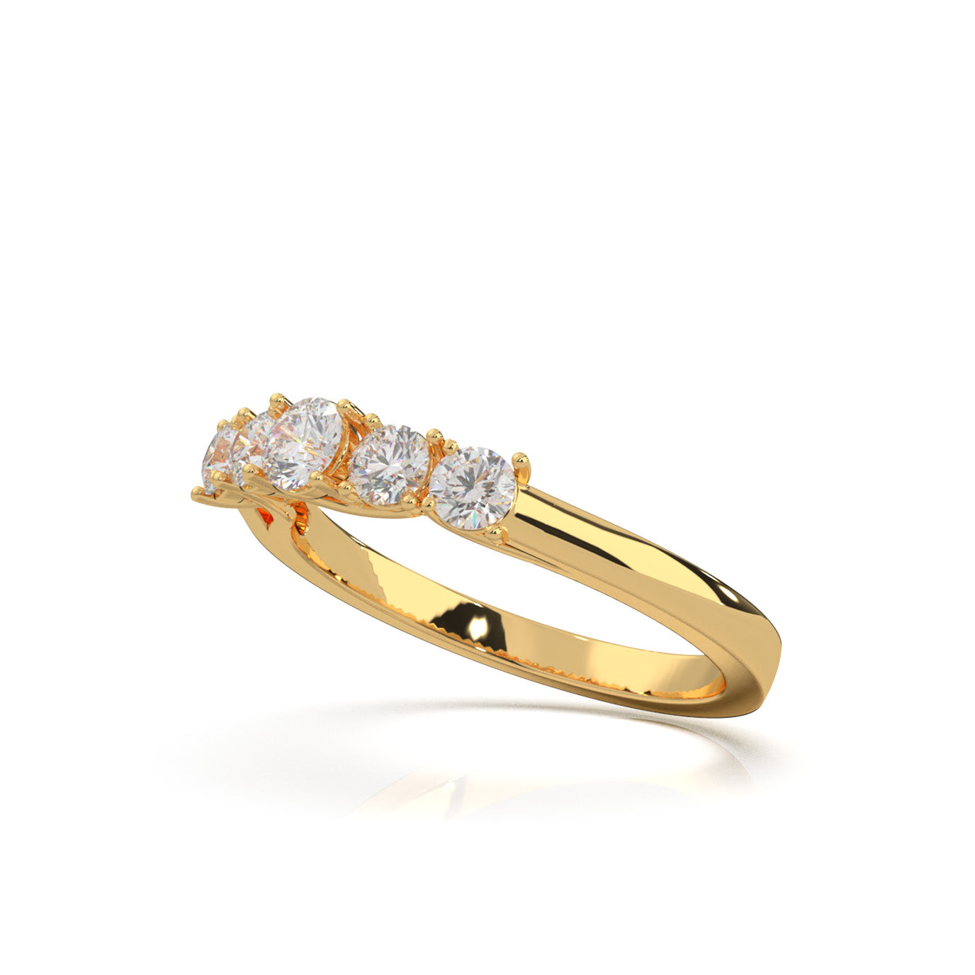 0.66 ct Moissanite Wedding Bands in 14k Yellow Gold