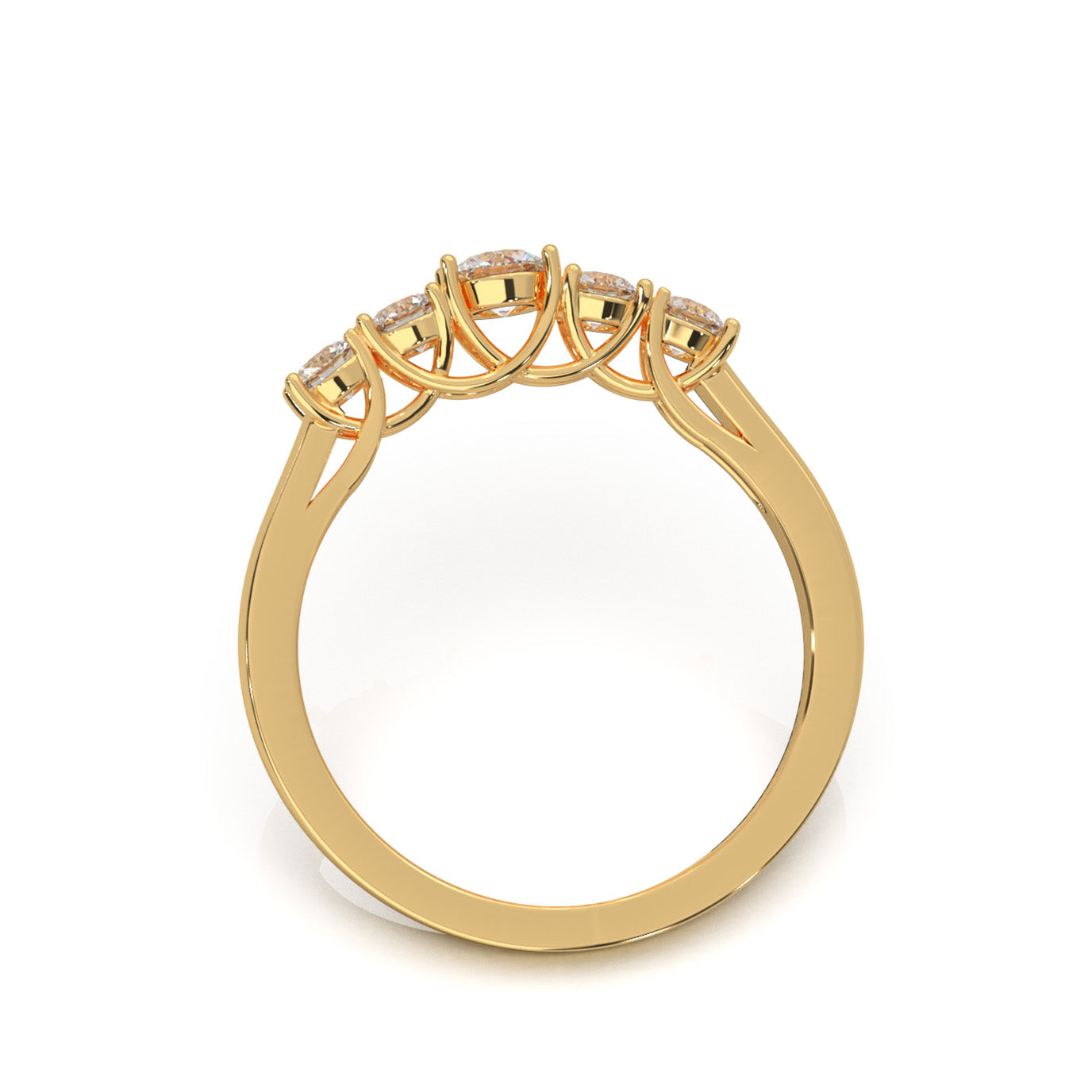 0.66 ct Moissanite Wedding Bands in 14k Yellow Gold