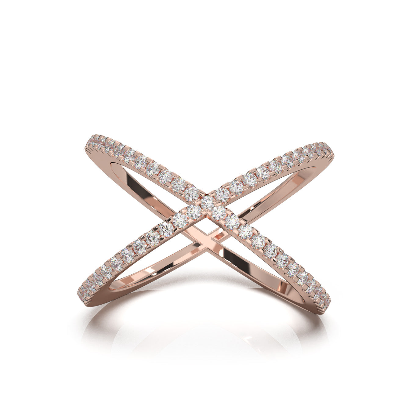 0.60 ct Moissanite Fancy Rings in 14k Rose Gold