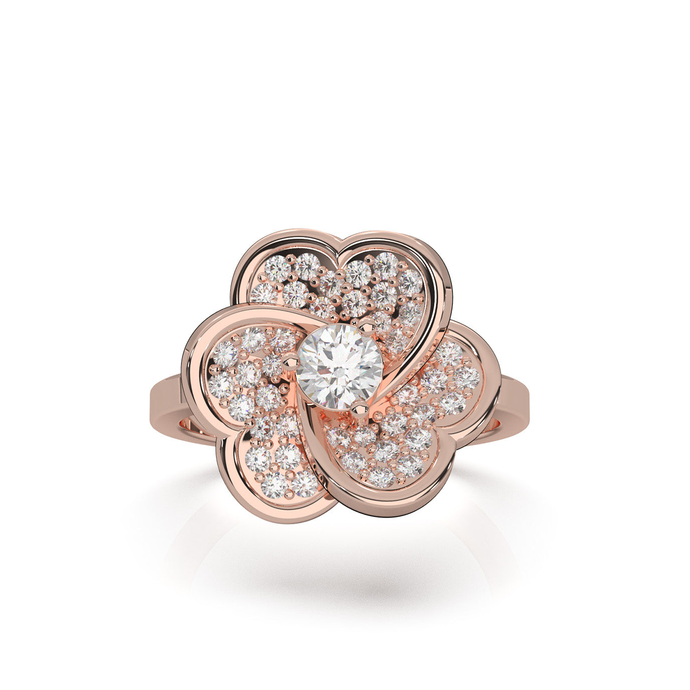 0.90 ct Moissanite Fancy Rings in 14k Rose Gold