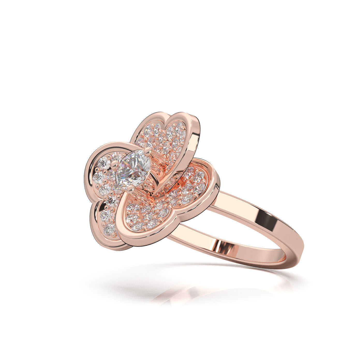 0.90 ct Natural Diamond Fancy Rings in 14k Rose Gold