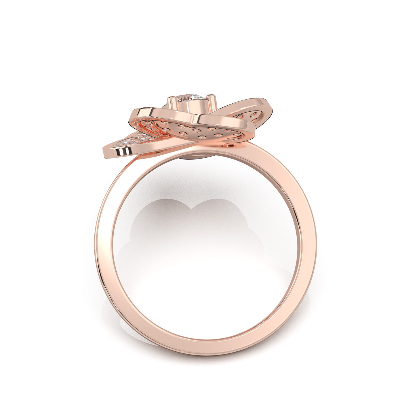 0.90 ct Natural Diamond Fancy Rings in 14k Rose Gold
