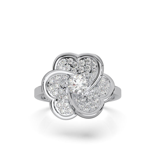 0.90 ct Natural Diamond Fancy Rings in 14k White Gold