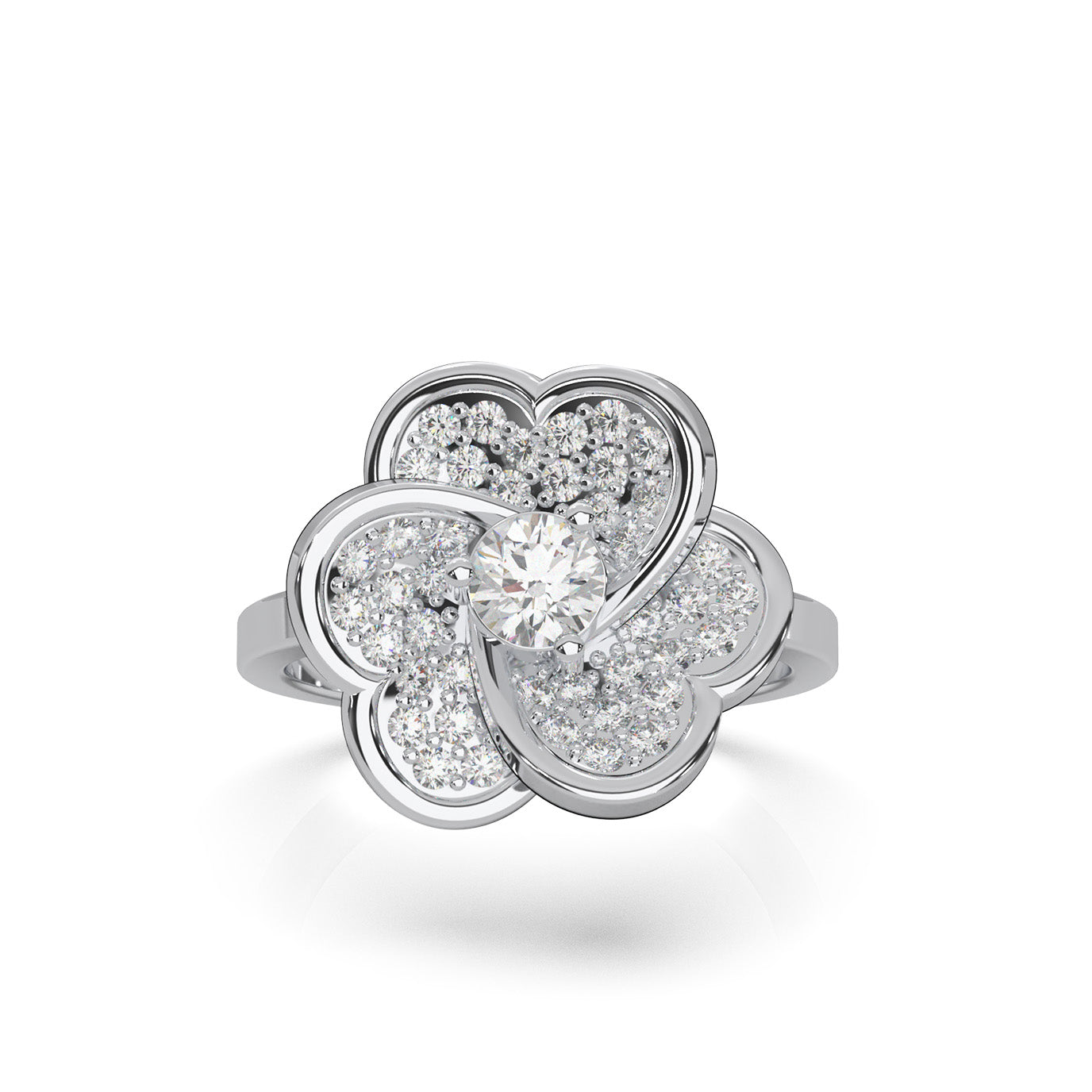 0.90 ct Moissanite Fancy Rings in 10k White Gold
