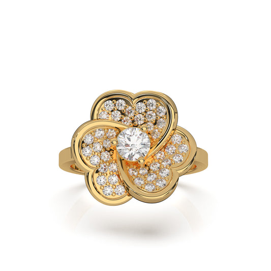 0.90 ct Natural Diamond Fancy Rings in 10k Yellow Gold