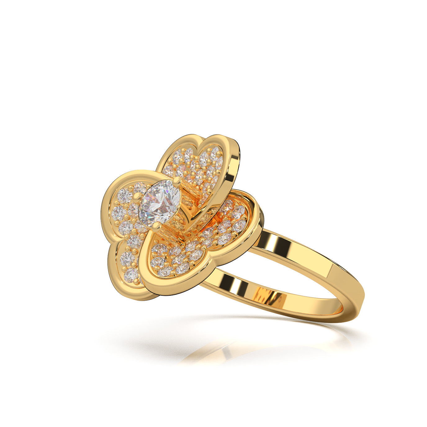 0.90 ct Natural Diamond Fancy Rings in 14k Yellow Gold