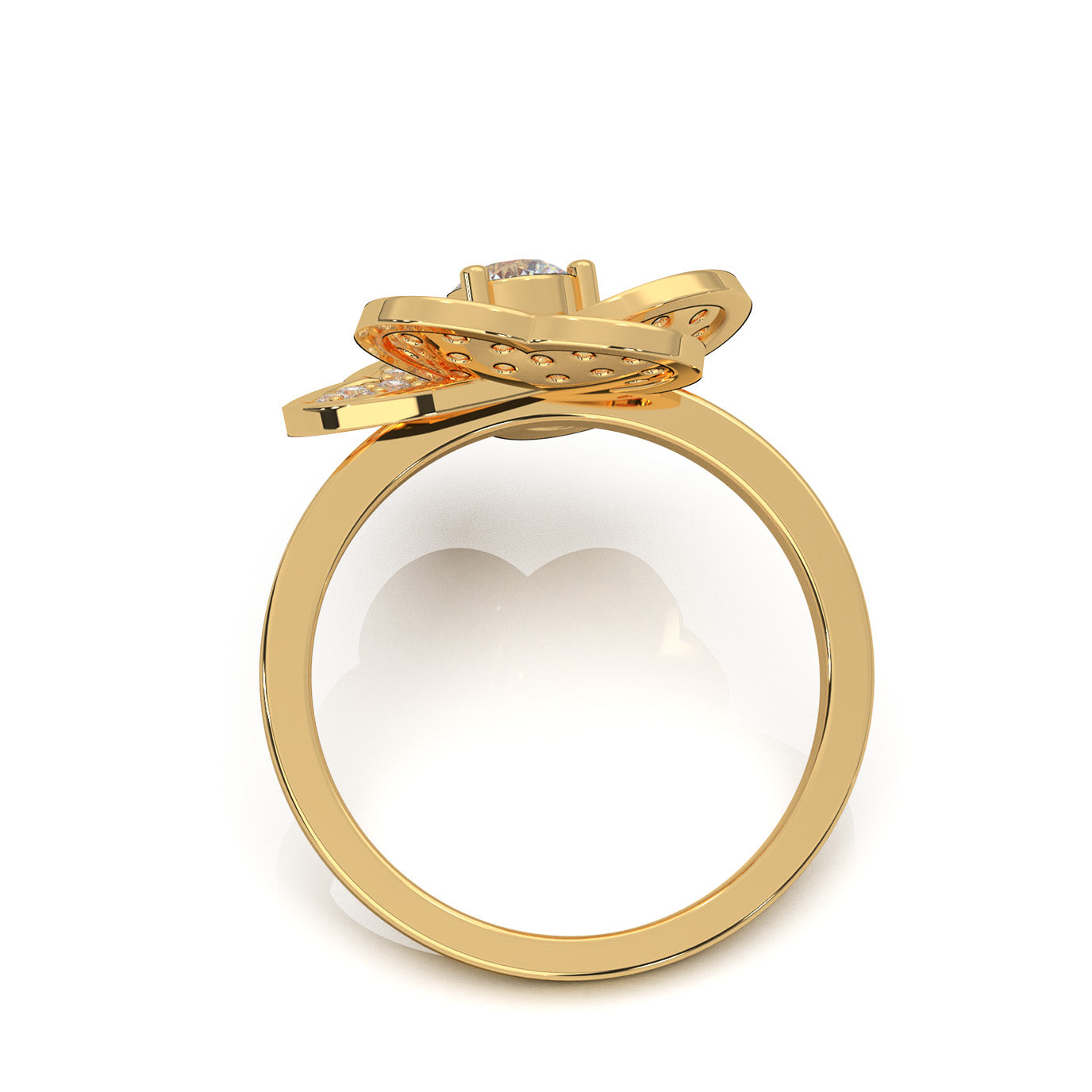 0.90 ct Natural Diamond Fancy Rings in 14k Yellow Gold