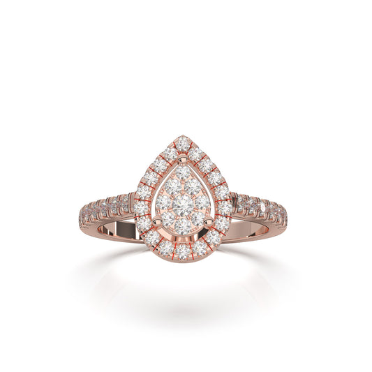 0.75 ct Natural Diamond Engagement Rings in 14k Rose Gold
